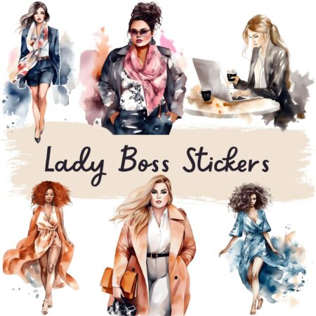 24pcs Lady Boss Girls Stickers