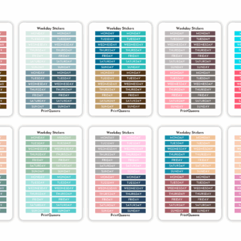 Days of The Week Journal Stickers, Planner Essentials Stickers