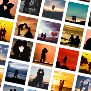 40pcs Couple Silhouette stickers