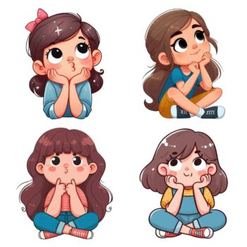 20pcs Kawaii Quirky Girl stickers