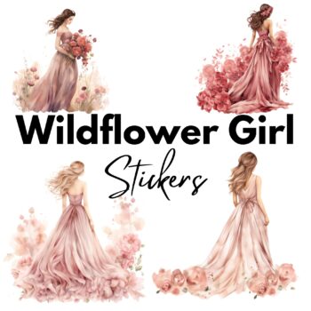 12 pcs Wildflower Girl Stickers