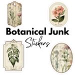 40 pcs Botanical Junk Journal Stickers