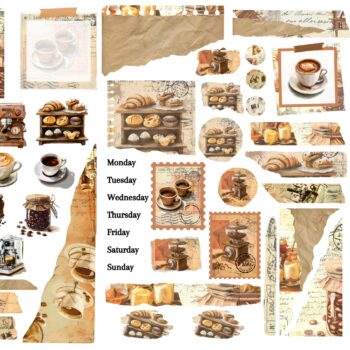 Coffee Journaling Kit Scrapbooking PET Stickers