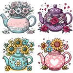 20pcs Teapots Doodle Stickers