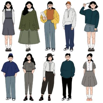18pcs Korean illustration Stickers