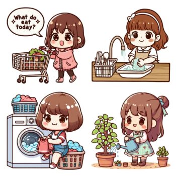 20pcs Kawaii Little Girl PET Stickers