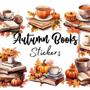 24pcs Autumn Books Stickers