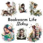 24pcs Bookworm Life Stickers