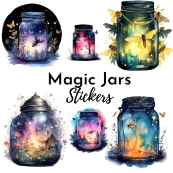 24pcs Magic Jars Stickers