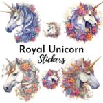 24pcs Royal Unicorn Stickers