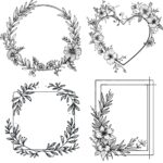 12pcs Flower Frame PET Stickers