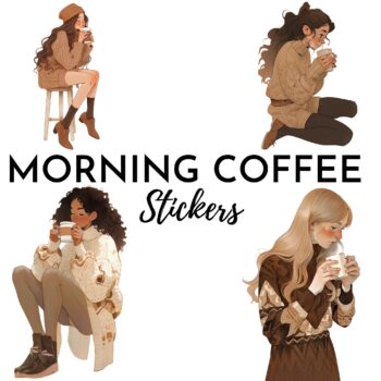 24pcs Morning Coffee Stickers