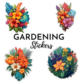 12pc Gardening Transparent/PET Stickers