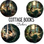 24pcs Cottage Books Stickers