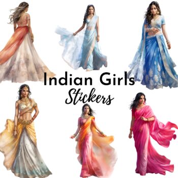 36pcs Indian Girls Stickers