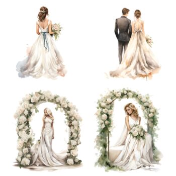 12pcs Wedding Clipart Stickers
