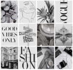 40pcs Black and White Aesthetic Stickers