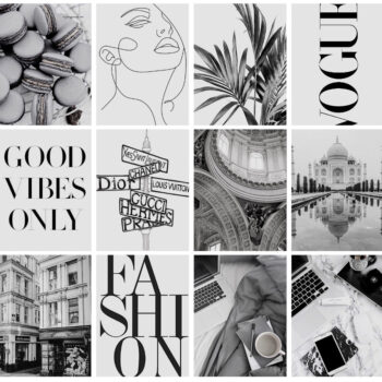 40pcs Black and White Aesthetic Stickers
