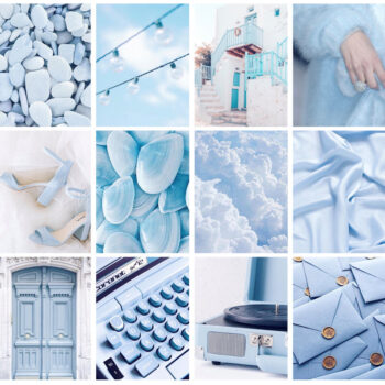 40pcs Baby Light Blue Aesthetic Stickers