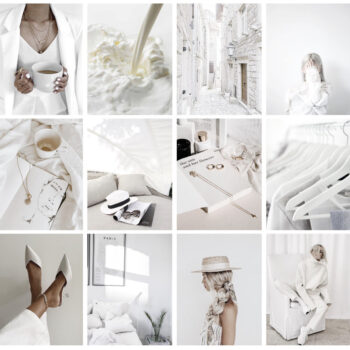40pcs White Minimalist Aesthetic Stickers