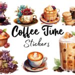 24pcs Coffee Time Stickers