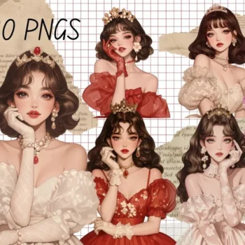 12 pcs Fashion Princess Girls Stickers
