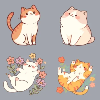 24 pcs Spring Kittens Stickers