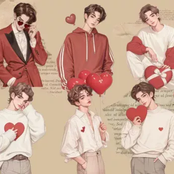 24 pcs Valentine Men Stickers