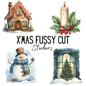 24pcs X'Mas Fussy Cut Stickers