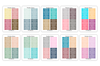 10pcs weekday Journaling Stickers