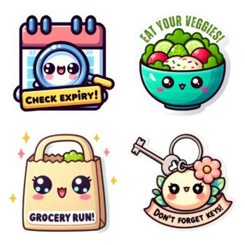 12pcs kawaii reminder Journaling Stickers