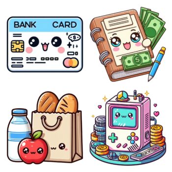 12pcs kawaii shopping Journaling Stickers