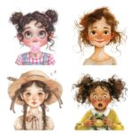 12pcs quirky girls Journaling Stickers 138