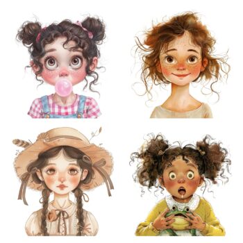 12pcs quirky girls Journaling Stickers 138