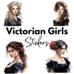 12pcs victorian girls Journaling Stickers