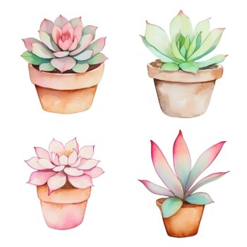 12pcs succulent pots Journaling Stickers