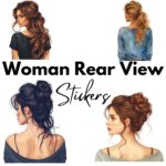 12pcs rear view girls Journaling Stickers