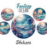 12pcs fantasy ocean Journaling Stickers
