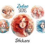 12pcs zodiac sign Journaling Stickers
