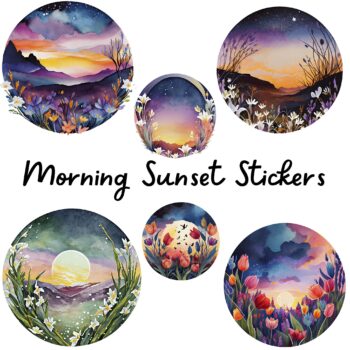 24pcs morning sunset Journaling Stickers