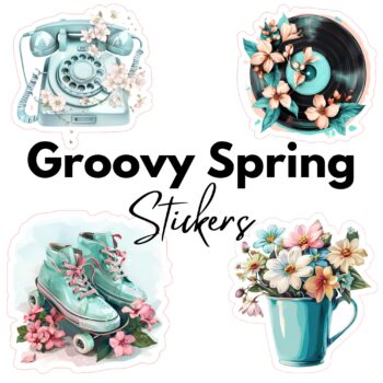 24pcs groovy spring Journaling Stickers