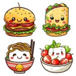 12pcs kawaii foods Journaling Stickers