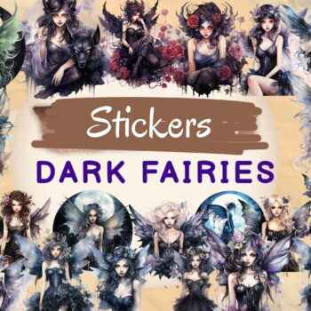 12pcs dark faries Journaling Stickers