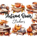 24pcs autumn books Journaling Stickers
