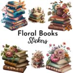 24pcs floral books Journaling Stickers