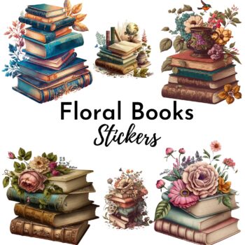 24pcs floral books Journaling Stickers