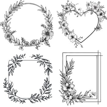 12pcs floral frame Journaling Stickers