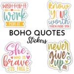 12pcs Boho Quotes Journaling Stickers