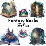 24pcs fantasy books Journaling Stickers