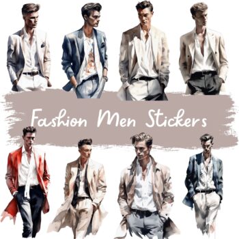12pcs fashion men Journaling Stickers